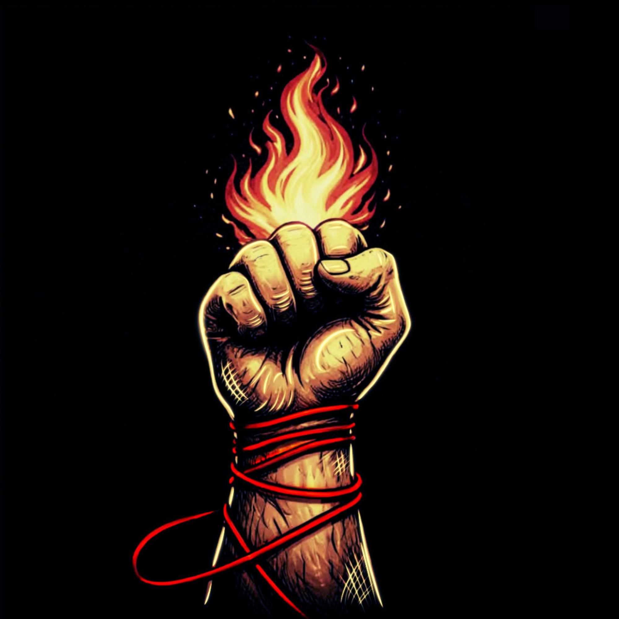 Flaming Fist Emblem - Visual Design for Activism and Non-Profits